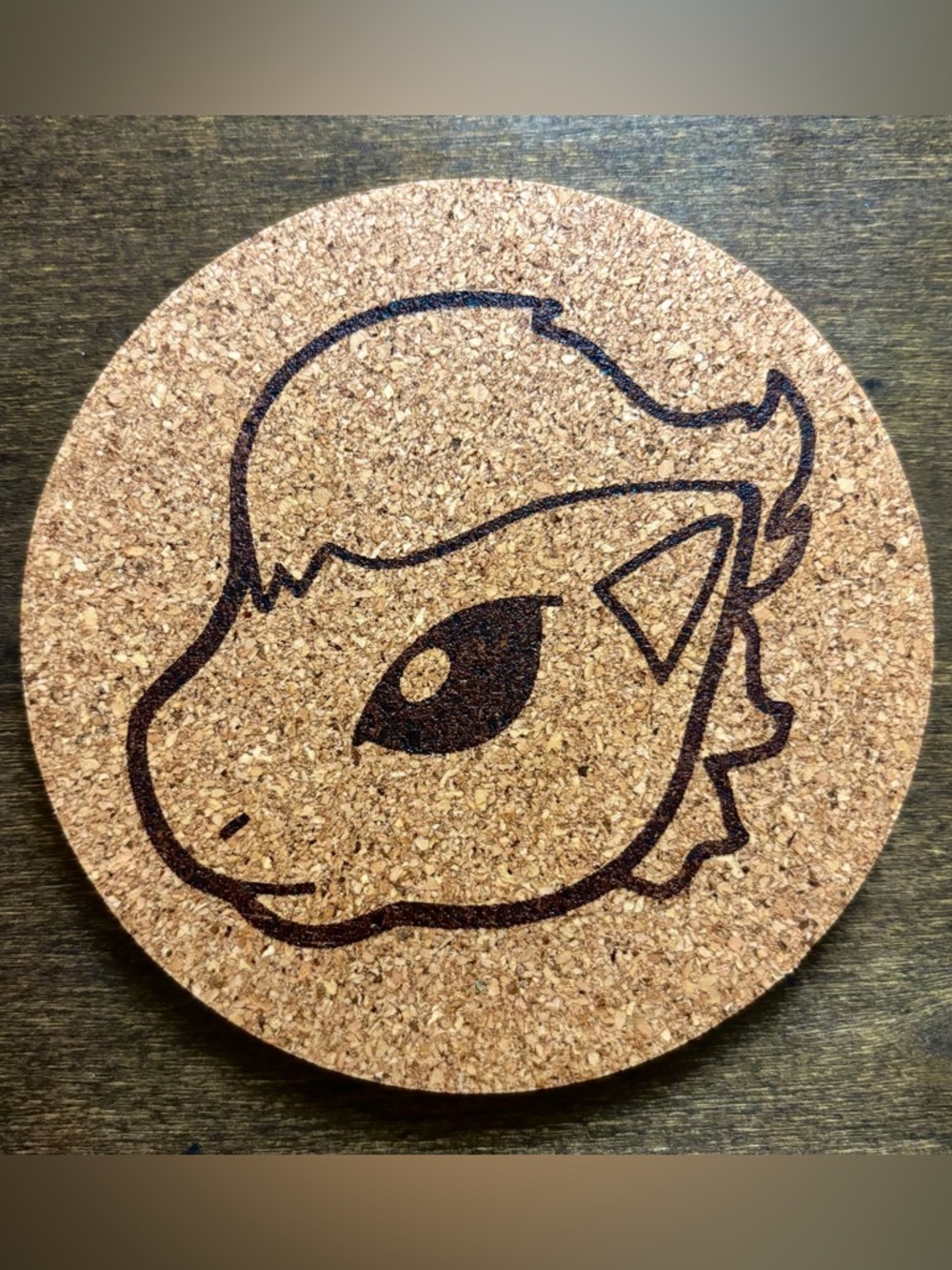 Pokemon Ponyta Face Laser Engraved Cork Coaster